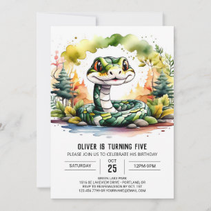 Simple Reptile Party Birthday Invitation