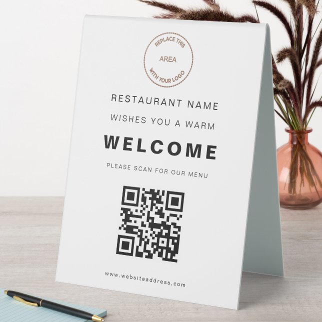 Simple Restaurant Logo Menu QR Code Welcome   Tabl (In SItu (Table))
