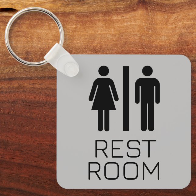Simple Restroom Keys for hospitality or office Key Ring (Front)