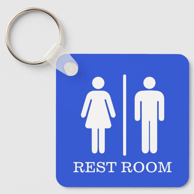 Simple Restroom Keys for hospitality or office Key Ring (Front)