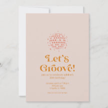 Simple Retro Disco Birthday Invitations