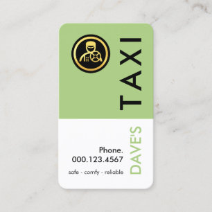 Simple Retro Green Taxi Layer Business Card