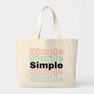 'Simple' Retro-Inspired Typographic Large Tote Bag