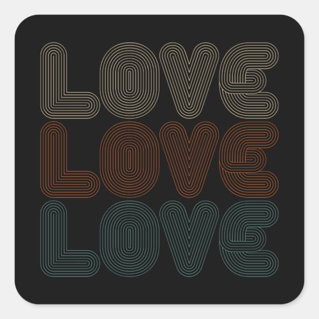 Simple Retro Love Typograph Valentine | Sticker (Front)