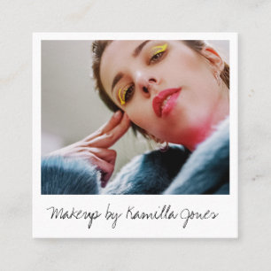 Simple Retro Makeup Artist Photo Social Media Square Business Card