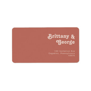 Simple Retro Old Rose Wedding RSVP Return Address Label