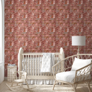 Simple Retro Pastel Luxury Rose Gold Modern Blocks Wallpaper