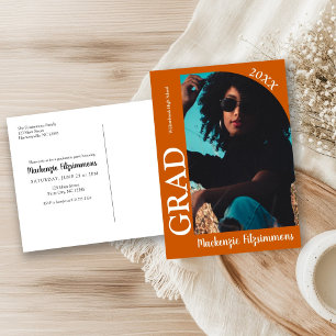 Simple Retro Photo Graduation Invitation Postcard