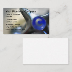 Simple Retro Plumber Business Cards
