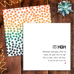 Simple Retro Sunset Cat Paws Funny Cat Mum Card