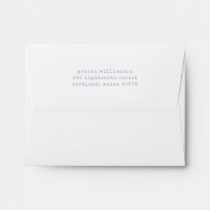 Simple Retro Typewriter Lavender Return Address Envelope