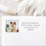 Simple Retro Typewriter Photo Return Address<br><div class="desc">Simple Minimalist Retro Typewriter Photo Holiday Card Return Address Labels</div>