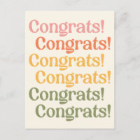 Simple Retro Typography Congrats Yellow and Green