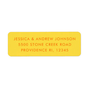 Simple Retro Unique Orange Yellow Return Address