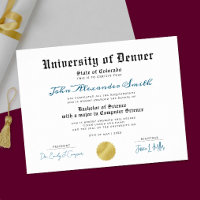Simple Retro University Graduate Certificate Typo
