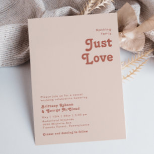 Simple Retro Vibe Blush Pink Nothing Fancy Wedding Invitation