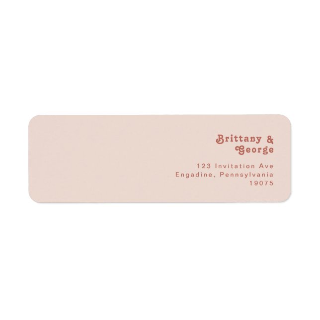 Simple Retro Vibes | Blush Pink Return Address (Front)