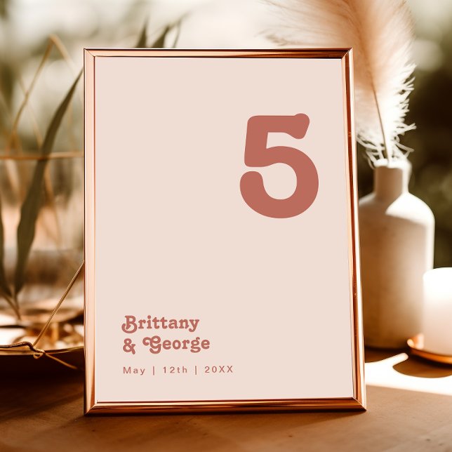 Simple Retro Vibes | Blush Pink Table Number (Creator Uploaded)