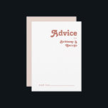 Simple Retro Vibes | Blush Pink Wedding Advice Card<br><div class="desc">This simple retro vibes | blush pink advice card is perfect for your classic funky vintage earth tones wedding. The design features a minimalist hippie rustic boho font. The neutral southwest desert colour palette and earthy bohemian mid-century lettering combine for a perfect, minimal modern western destination design. Feel free to...</div>