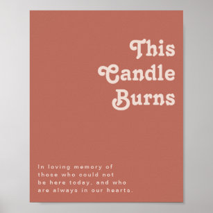 Simple Retro Vibes   Old Rose This Candle Burns Poster