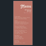 Simple Retro Vibes | Old Rose Wedding Dinner Menu<br><div class="desc">This simple retro vibes | old rose wedding dinner menu is perfect for your classic funky vintage earth tones wedding. The design features a minimalist hippie rustic boho font. The neutral southwest desert colour palette and earthy bohemian mid-century lettering combine for a perfect, minimal modern western destination design. Feel free...</div>