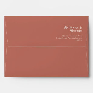 Simple Retro Vibes Old Rose Wedding Invitation Envelope