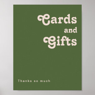 Simple Retro Vibes   Olive Green Cards and Gifts Poster