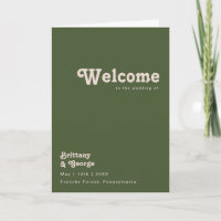 Simple Retro Vibes | Olive Green Folded Wedding