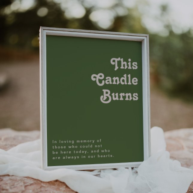 Simple Retro Vibes | Olive Green This Candle Burns Poster (Creator Uploaded)