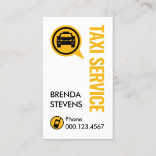 Simple Retro Yellow Taxi Service Business Card