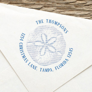 Simple Return Address Beach Coastal Sand Dollar Self-inking Stamp