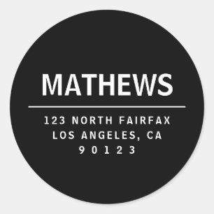 Simple Return Address Classic Round Sticker