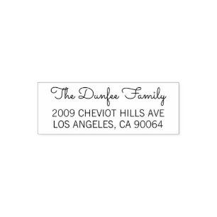 Simple Return Address   Family Name Self-inking Stamp