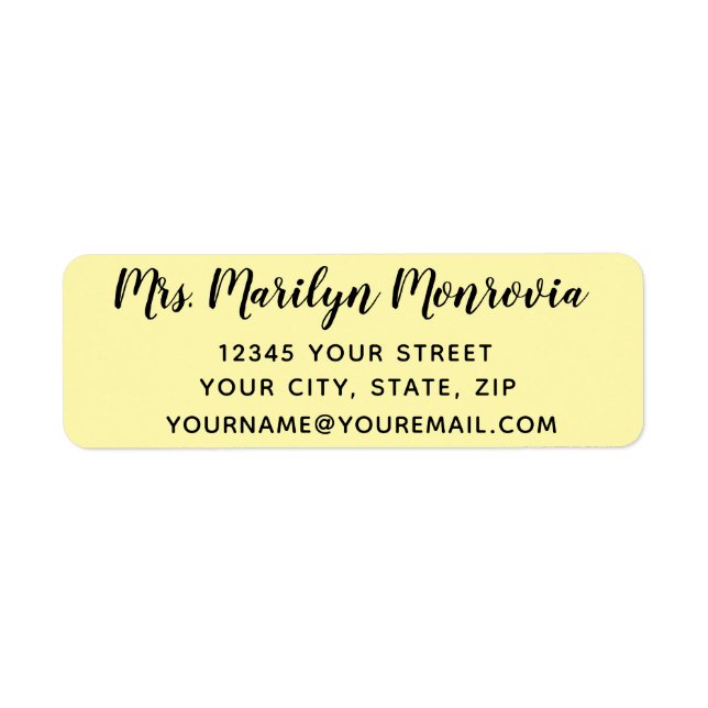 Simple Return Address Label (Front)