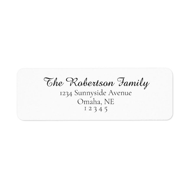 Simple Return Address Label (Front)