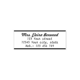 Simple Return Address Label with Lines Self-inking Stamp