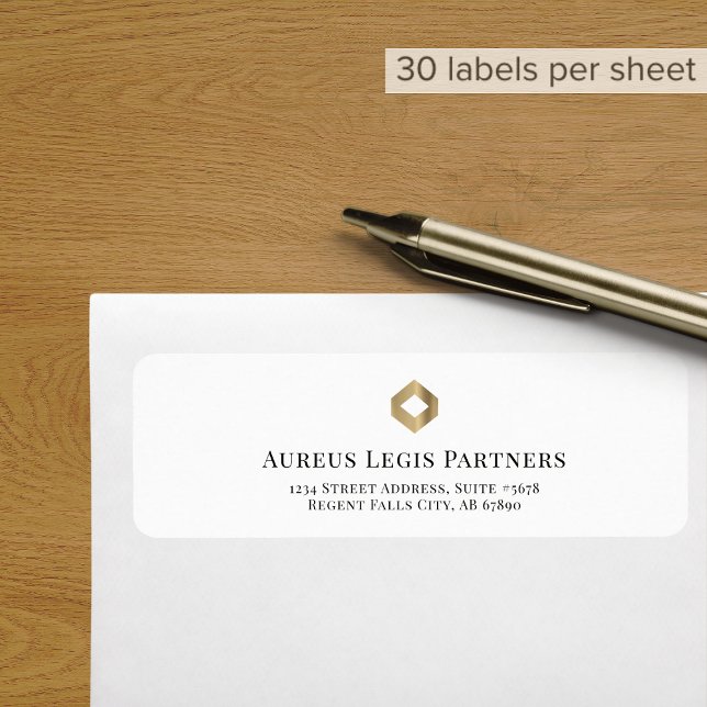 Simple Return Address Labels with Gold Logo (Creator Uploaded)
