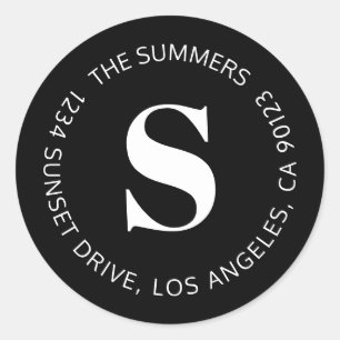 Simple Return Address or Circular Text Message Classic Round Sticker