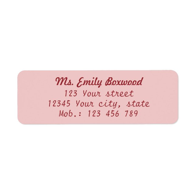 Simple Return Address Red (Front)