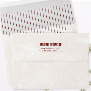 Simple Return Address Vintage Baseball Theme Envelope
