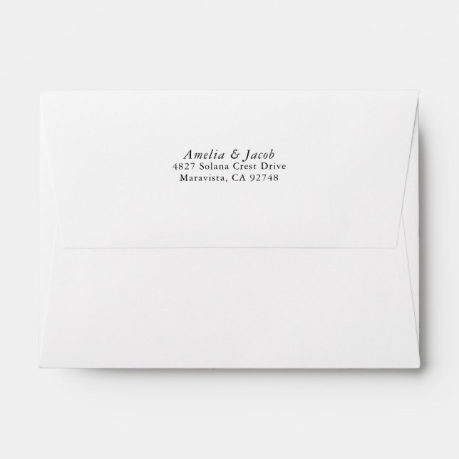Simple Return Address Wedding Envelope (Back (Top Flap))