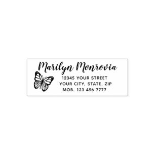 Simple Return Address with Butterfly Self-inking Stamp