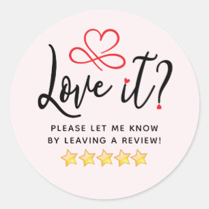 Simple Review Request Classic Round Sticker