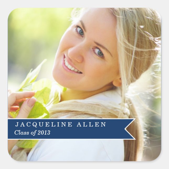 Simple Ribbon Graduation Favour Stickers (Front)