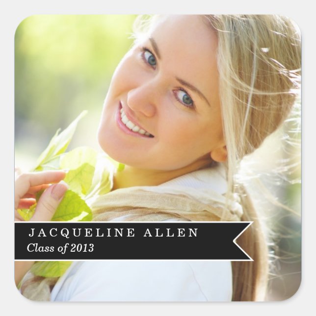 Simple Ribbon Graduation Favour Stickers (Front)