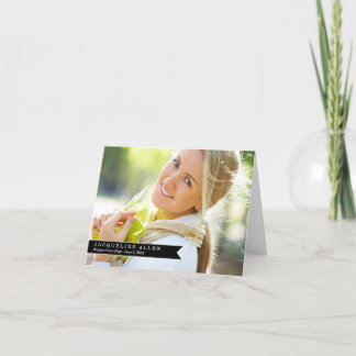 Simple Ribbon Graduation Thank You Card