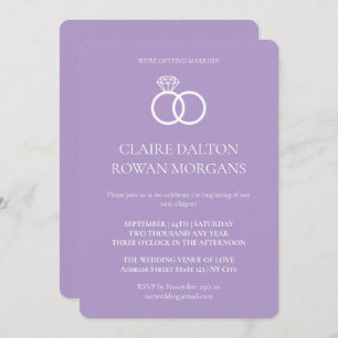 Simple Rings Lilac Wedding Invitation 