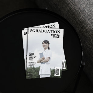 Simple RN nurse magazine photo graduation Invitation