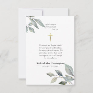 Simple Roman Catholic Christian Funeral  Thank You Card