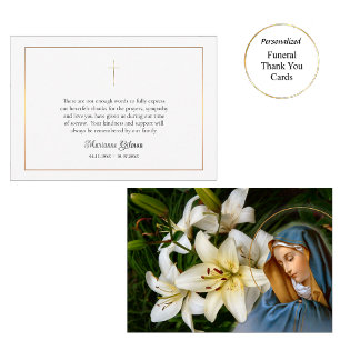 Simple Roman Catholic Funeral / Memorial Thank You Card